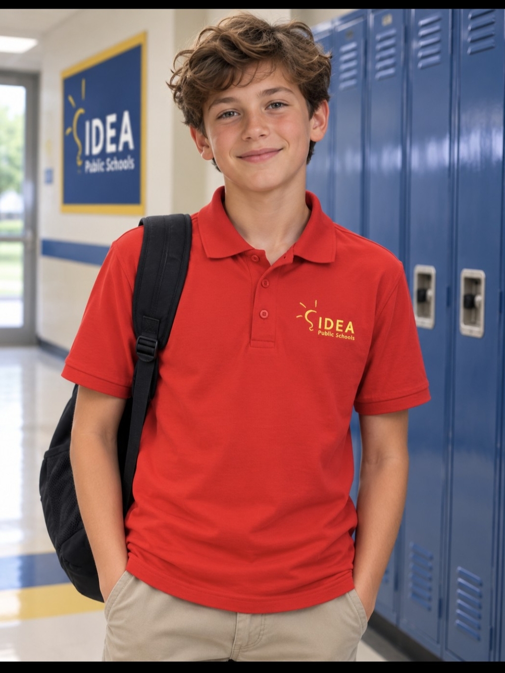 IDEA Public Schools Uniform- Polo Shirt- Red- Adult Small